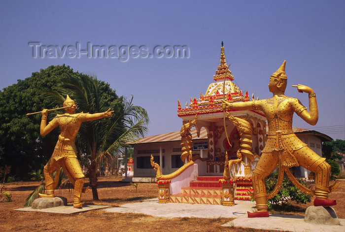 laos116: Laos: statues of two war gods in the front of a temple - photo by E.Petitalot - (c) Travel-Images.com - Stock Photography agency - Image Bank