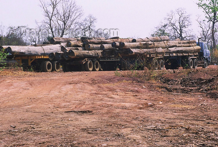 laos117: Laos: trucks loaded with timber - photo by E.Petitalot - (c) Travel-Images.com - Stock Photography agency - Image Bank