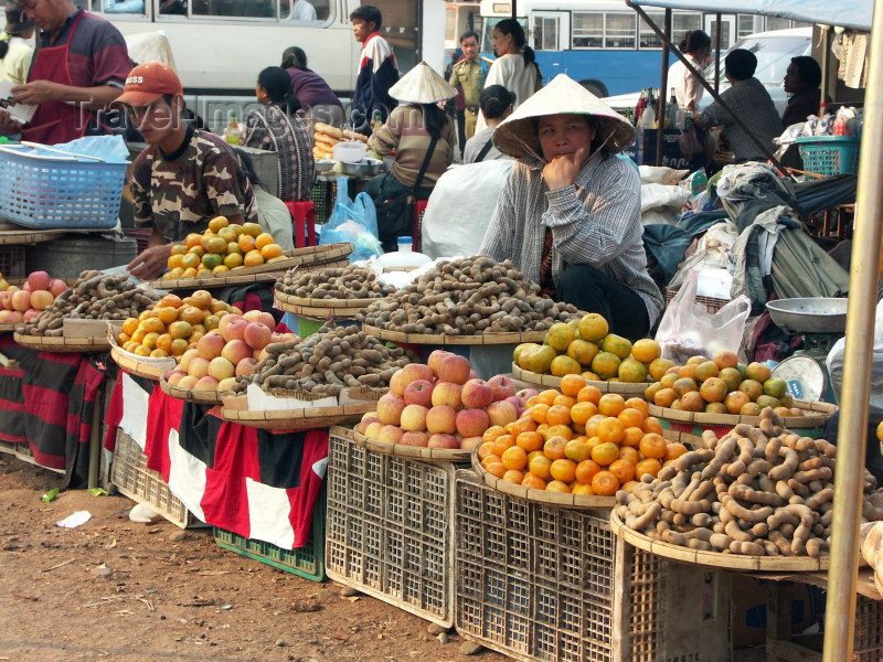 laos16: Laos - Vientiane: at the market - fruit section (photo by P.Artus) - (c) Travel-Images.com - Stock Photography agency - Image Bank