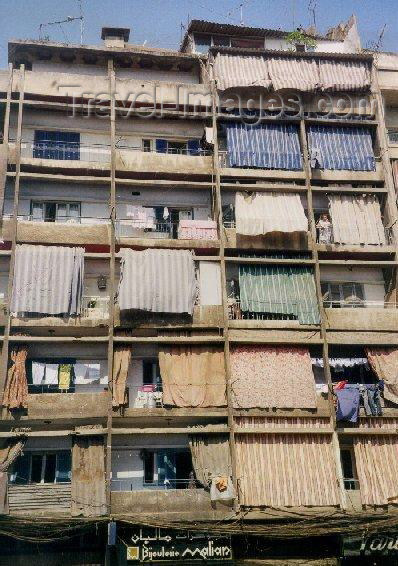 lebanon1: Lebanon / Liban - Beirut / Bayrut / Beyrouth / BEY : Checkers  - balconies at the Armenian quarter (photo by M.Torres) - (c) Travel-Images.com - Stock Photography agency - Image Bank