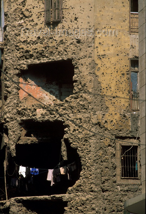 lebanon16: Lebanon / Liban - Beirut: memories of the civil war - war damage (photo by J.Wreford) - (c) Travel-Images.com - Stock Photography agency - Image Bank