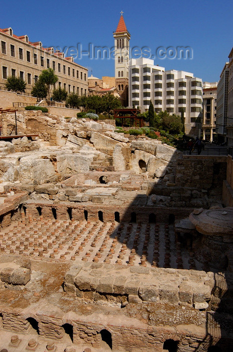 lebanon42: Lebanon / Liban - Beirut: Roman Thermal baths and St Louis Capuchin Catholic Church - Thermes Romains, Rue des Banques - photo by J.Wreford - (c) Travel-Images.com - Stock Photography agency - Image Bank