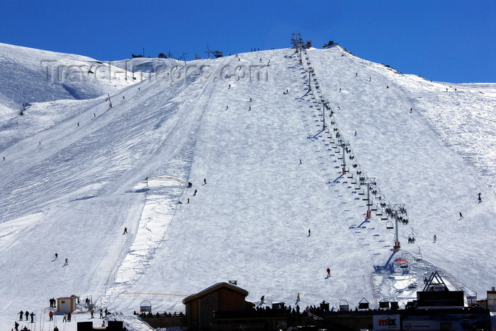 lebanon52: Lebanon, Faraya Mzaar: view of chairlift run and base station - ski scene - snow - winter - photo by J.Pemberton - (c) Travel-Images.com - Stock Photography agency - Image Bank