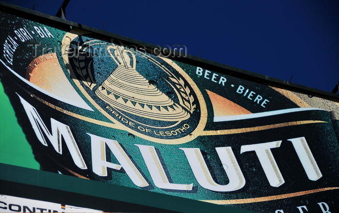lesotho15: Maseru, Lesotho: Maluti beer billboard with Basotho hat on Kingsway - produced by Maluti Mountain Brewery - photo by M.Torres - (c) Travel-Images.com - Stock Photography agency - Image Bank
