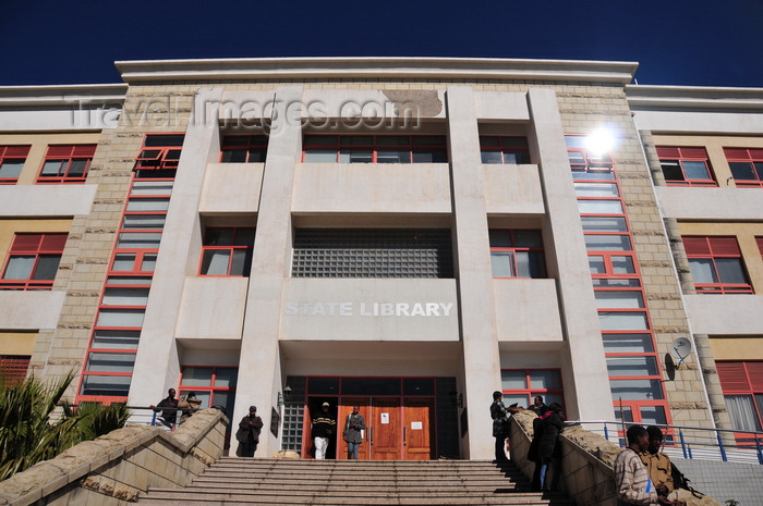 lesotho16: Maseru, Lesotho: State Library - main entrance - Kingsway - photo by M.Torres - (c) Travel-Images.com - Stock Photography agency - Image Bank