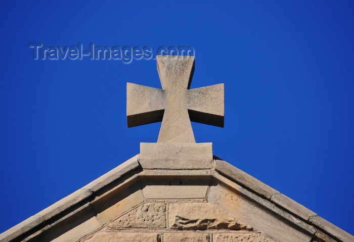 lesotho20: Maseru, Lesotho: Our Lady of Victory Cathedral - cross atop the main façade - photo by M.Torres - (c) Travel-Images.com - Stock Photography agency - Image Bank