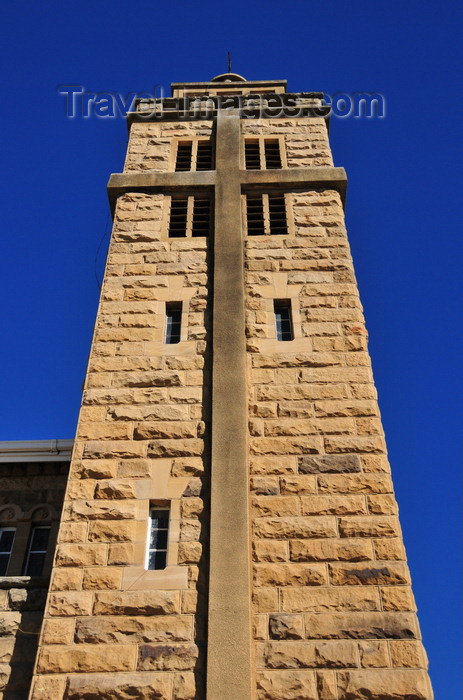 lesotho22: Maseru, Lesotho: Our Lady of Victory Cathedral - cross over a bell tower - photo by M.Torres - (c) Travel-Images.com - Stock Photography agency - Image Bank