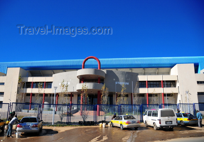 lesotho26: Maseru, Lesotho: Setsoto Stadium - seats 20.000 and is a favourite place for washing cars - photo by M.Torres - (c) Travel-Images.com - Stock Photography agency - Image Bank