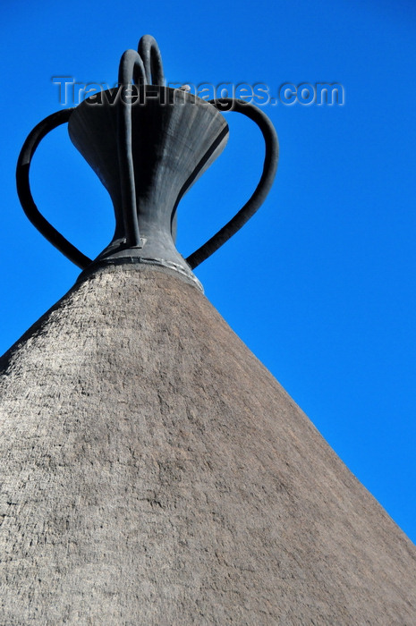 lesotho4: Maseru, Lesotho: Basotho Hat craft store - roof top detail - Mokorotlo building - Kingsway - photo by M.Torres - (c) Travel-Images.com - Stock Photography agency - Image Bank