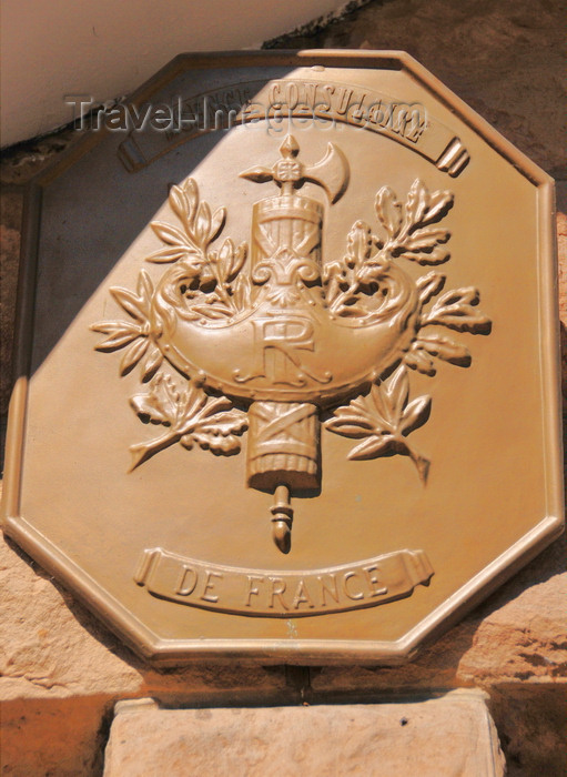 lesotho48: Maseru, Lesotho: French coat of arms - French consular office at Alliance Française - Kingsway - photo by M.Torres - (c) Travel-Images.com - Stock Photography agency - Image Bank