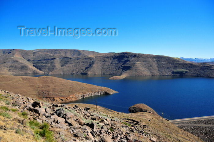 lesotho62: Mohale Dam, Lesotho: view off the reservoir, the water is used mainly to supply South Africa and for energy generation downstream at the Muela Hydropower Station - the total capacity of the reservoir is 938 million cubic meters - photo by M.Torres - (c) Travel-Images.com - Stock Photography agency - Image Bank