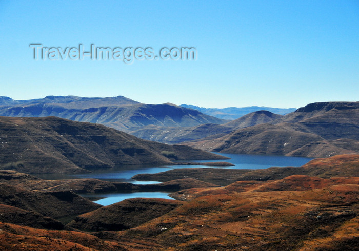 lesotho77: Mohale Dam, Lesotho: reservoir seen from the mountains - Lesotho Highlands Water Project (LHWP) - photo by M.Torres - (c) Travel-Images.com - Stock Photography agency - Image Bank