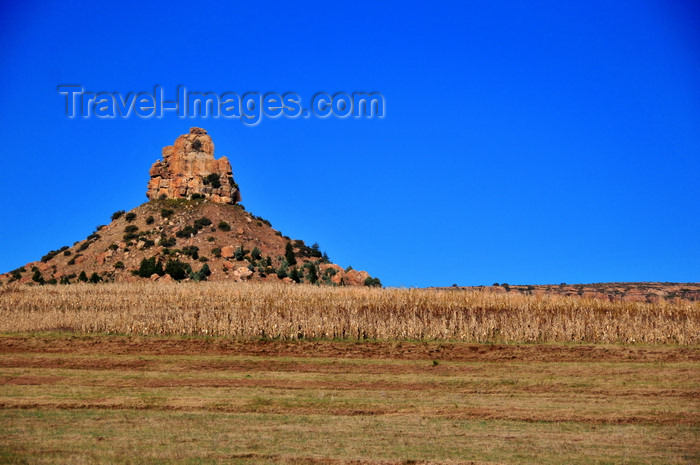 lesotho90: Thaba Bosiu, Lesotho: Qiloane pinnacle - the inspiration for the top-knot on the traditional Basotho hat, the Mokorotlo - photo by M.Torres - (c) Travel-Images.com - Stock Photography agency - Image Bank