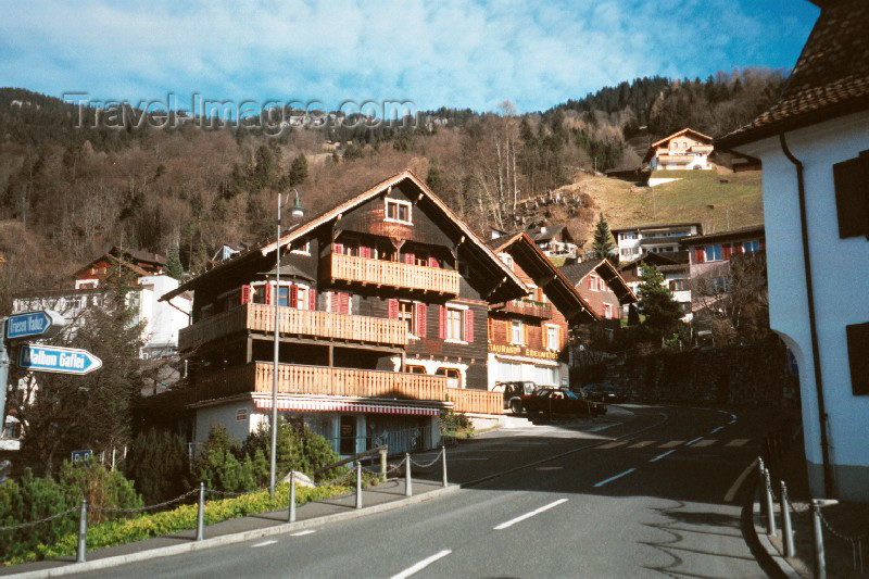 liech17: Liechtenstein - Triesenberg: the road to Malbun - restaurant Edelweiss (photo by M.Torres) - (c) Travel-Images.com - Stock Photography agency - Image Bank