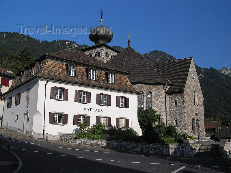 liech43: Liechtenstein - Triesenberg: Townhall and St Joseph's Church - photo by J.Kaman - (c) Travel-Images.com - Stock Photography agency - Image Bank