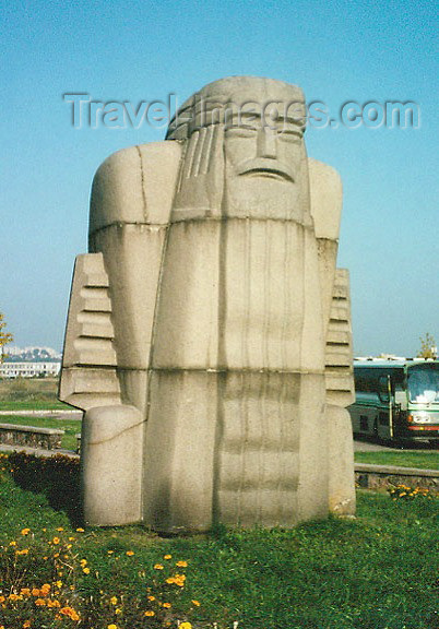 lithuan29: Lithuania - Kaunas: statue of Maironia - priest and poet - photo by G.Frysinger - (c) Travel-Images.com - Stock Photography agency - Image Bank