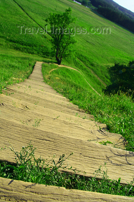 lithuania135: Lithuania - Kernave: Lithuania-green land - stairs - photo by Sandia - (c) Travel-Images.com - Stock Photography agency - Image Bank