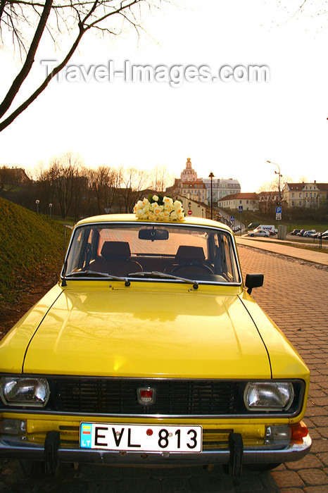 lithuania190: Lithuania - Vilnius: old Moskvich car in the old town - photo by Sandia - (c) Travel-Images.com - Stock Photography agency - Image Bank