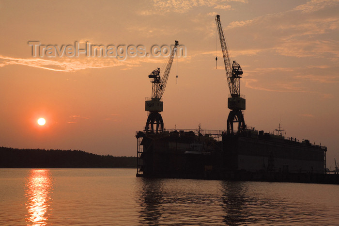 lithuania212: Klaipeda, Lithuania: dry dock at sunset - photo by A.Dnieprowsky - (c) Travel-Images.com - Stock Photography agency - Image Bank