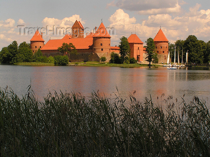 lithuania44: Trakai, Lithuania / Litva / Litauen: Trakai Island Castle - from the banks of lake Galve - photo by J.Kaman - (c) Travel-Images.com - Stock Photography agency - Image Bank