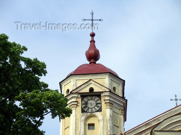 lithuania64: Lithuania - Vilnius: Sts. Peter & Paul's Church - clock - bell tower - photo by A.Dnieprowsky - (c) Travel-Images.com - Stock Photography agency - Image Bank