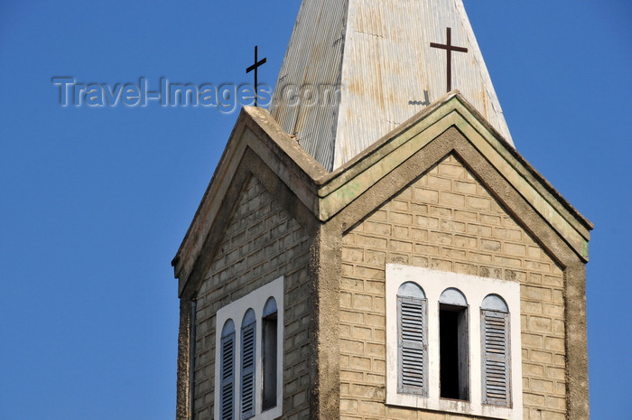 madagascar109: Morondava - Menabe, Toliara province, Madagascar: Catholic church - belfry detail - photo by M.Torres - (c) Travel-Images.com - Stock Photography agency - Image Bank