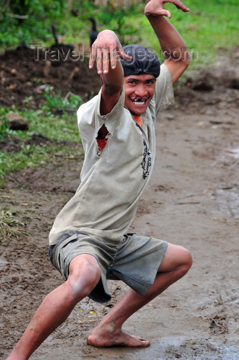 madagascar155: Soanierana Ivongo, Analanjirofo, Toamasina Province, Madagascar: the local martial arts expert... minus a few teeth - photo by M.Torres - (c) Travel-Images.com - Stock Photography agency - Image Bank