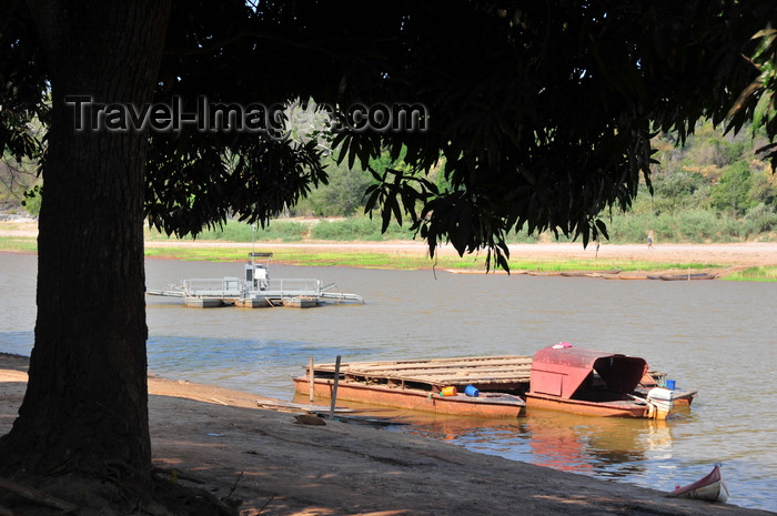 madagascar272: Bekopaka, Antsalova district, Melaky region, Mahajanga province, Madagascar: beach under a large tree - ferries on the Manambolo River - photo by M.Torres - (c) Travel-Images.com - Stock Photography agency - Image Bank