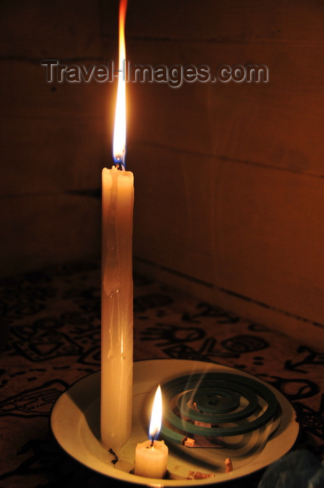 madagascar277: Bekopaka, Antsalova district, Melaky region, Mahajanga province, Madagascar: mosquito coil and candles - Malaria prevention - photo by M.Torres - (c) Travel-Images.com - Stock Photography agency - Image Bank