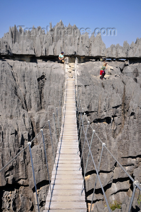 madagascar313: Tsingy de Bemaraha National Park, Mahajanga province, Madagascar: suspension bridge - karst limestone formation - UNESCO World Heritage Site - photo by M.Torres - (c) Travel-Images.com - Stock Photography agency - Image Bank