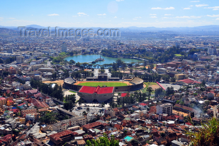 madagascar370: Antananarivo / Tananarive / Tana - Analamanga region, Madagascar: view from the Haute Ville - Anosy Lake, Mahamasina Stadium and palace of culture and sports - horizon - photo by M.Torres - (c) Travel-Images.com - Stock Photography agency - Image Bank