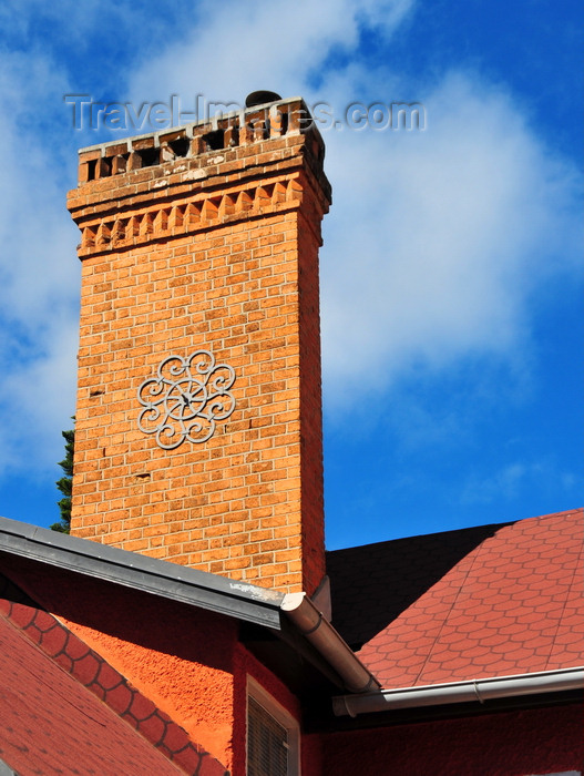 madagascar371: Antananarivo / Tananarive / Tana - Analamanga region, Madagascar: Haute Ville - chimney - clock without hands - photo by M.Torres - (c) Travel-Images.com - Stock Photography agency - Image Bank