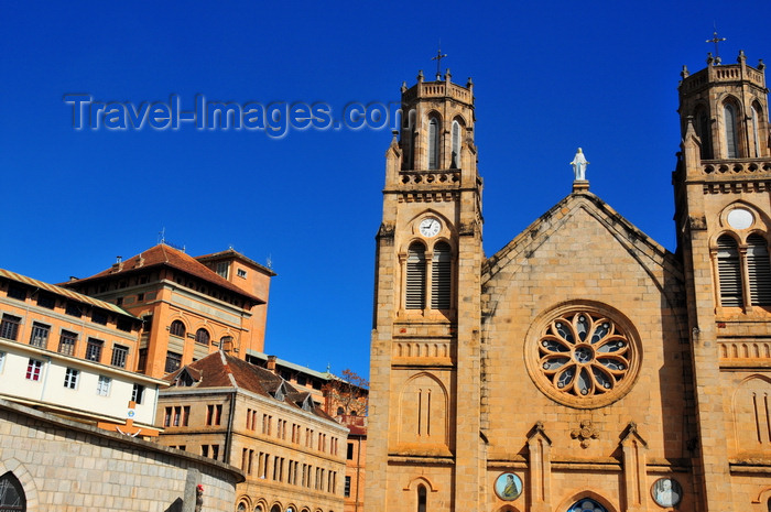 madagascar386: Antananarivo / Tananarive / Tana - Analamanga region, Madagascar: Andohalo cathedral, Maison Labord and the former lycée Galliéni - photo by M.Torres - (c) Travel-Images.com - Stock Photography agency - Image Bank