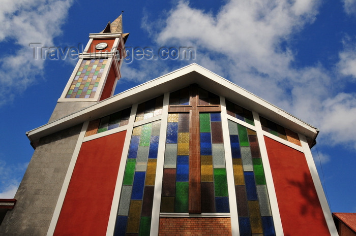 madagascar395: Antananarivo / Tananarive / Tana - Analamanga region, Madagascar: church with colourful glass, near the stadium - Mahamasina - photo by M.Torres - (c) Travel-Images.com - Stock Photography agency - Image Bank