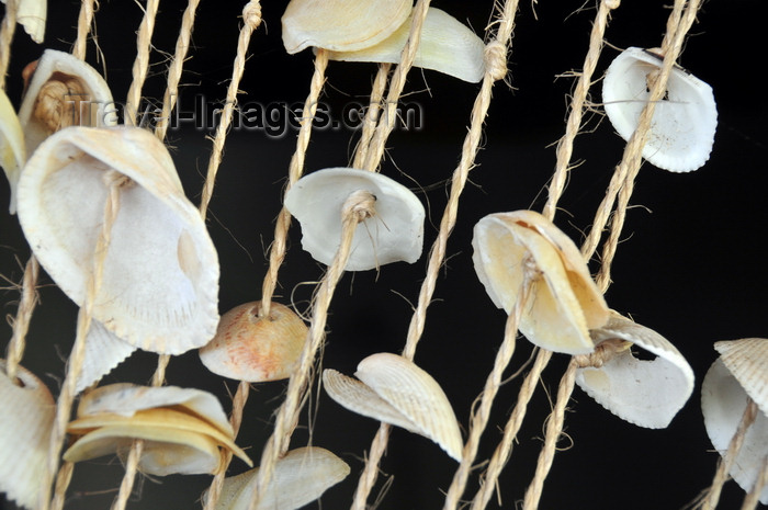 madagascar48: Vohilava, Île Sainte Marie / Nosy Boraha, Analanjirofo region, Toamasina province, Madagascar: sea shells and screen used as a door screen - photo by M.Torres - (c) Travel-Images.com - Stock Photography agency - Image Bank