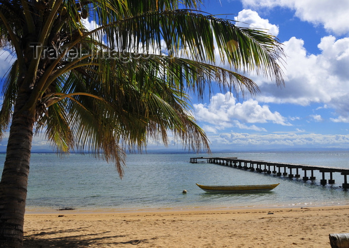 madagascar51: Vohilava, Île Sainte Marie / Nosy Boraha, Analanjirofo region, Toamasina province, Madagascar: coconut tree, beach and jetty - photo by M.Torres - (c) Travel-Images.com - Stock Photography agency - Image Bank