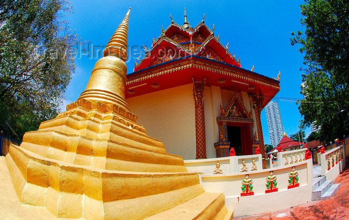 mal383: Wat Chayamangkalaram temple - small stupa, Penang, Malaysia. 
 photo by B.Lendrum - (c) Travel-Images.com - Stock Photography agency - Image Bank