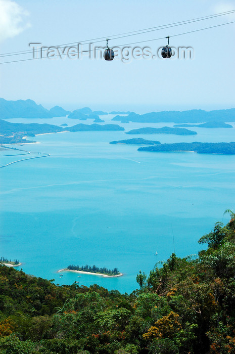 mal392: Mount Mat Chinchang cable car - islands and the Andaman Sea, Langkawi, Malaysia. photo by B.Lendrum - (c) Travel-Images.com - Stock Photography agency - Image Bank