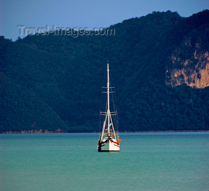 mal427: yacht and forest, Langkawi, Malaysia.
 photo by B.Lendrum - (c) Travel-Images.com - Stock Photography agency - Image Bank