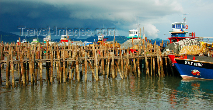 mal452: Fishing boats and pier, Langkawi, Malaysia.
 photo by B.Lendrum - (c) Travel-Images.com - Stock Photography agency - Image Bank