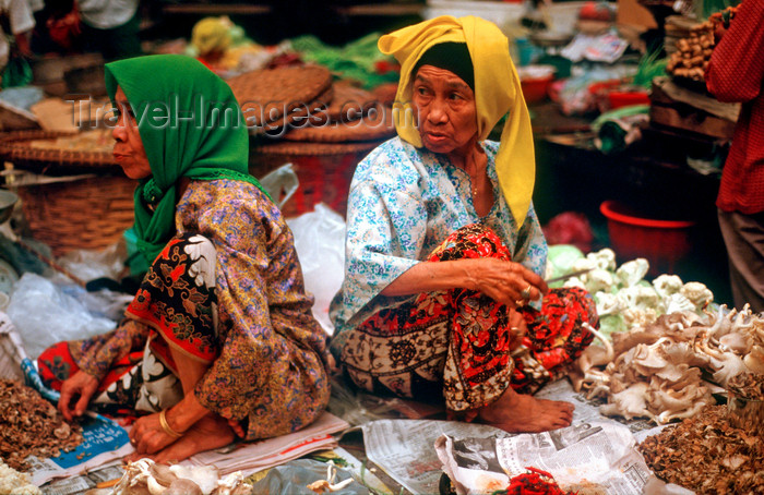 mal462: Central market - two women, Kota Baru, Kelantan, Malaysia. photo by B.Lendrum - (c) Travel-Images.com - Stock Photography agency - Image Bank