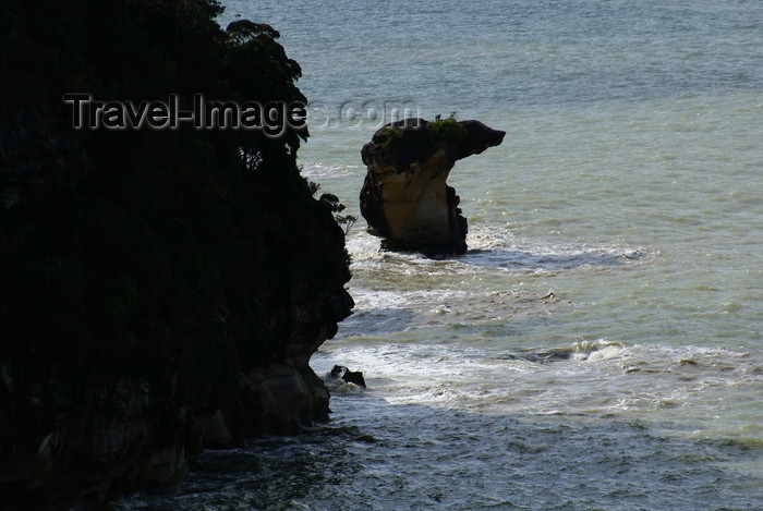 mal564: Bako National Park, Sarawak, Borneo, Malaysia: Sea Stack - natural monolith -  eroded rock at Telok Pandan Kecil - Teluk Pandan Trail - Batu Belah - photo by A.Ferrari - (c) Travel-Images.com - Stock Photography agency - Image Bank