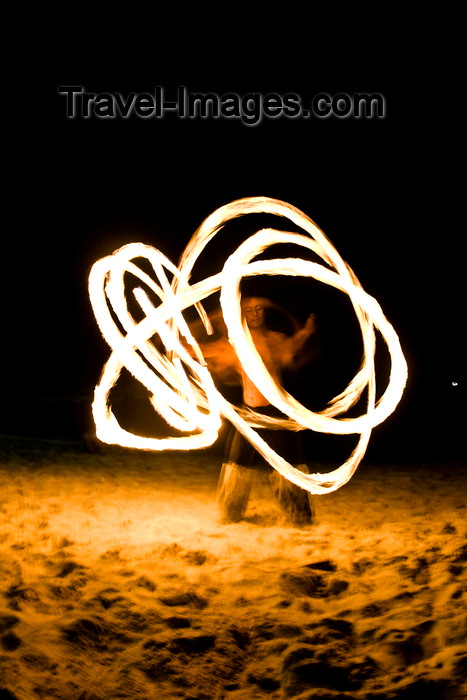 mal620: Perhentian Island, Terengganu, Malaysia: Perhentian Island Resort - Teluk Pauh - PIR - nocturnal fire show on the beach - photo by S.Egeberg - (c) Travel-Images.com - Stock Photography agency - Image Bank