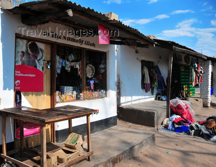 malawi83: Cape Maclear / Chembe, Malawi: 'In the name of Allah' grocery store - Nankumba Peninsula - photo by M.Torres - (c) Travel-Images.com - Stock Photography agency - Image Bank