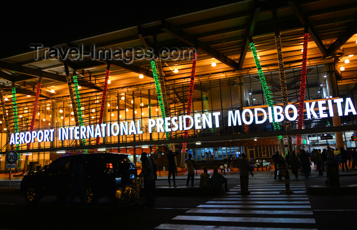 mali14: Bamako, Mali: Modibo Keita International Airport entrance at night - photo by M.Torres - (c) Travel-Images.com - Stock Photography agency - Image Bank