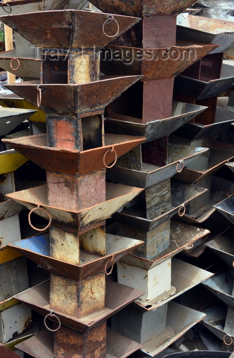 mauritania18: Nouakchott, Mauritania: stack of simple square barbeque grills for sale at the Moroccan Market aka Socogim market - trditional braziers - photo by M.Torres - (c) Travel-Images.com - Stock Photography agency - Image Bank