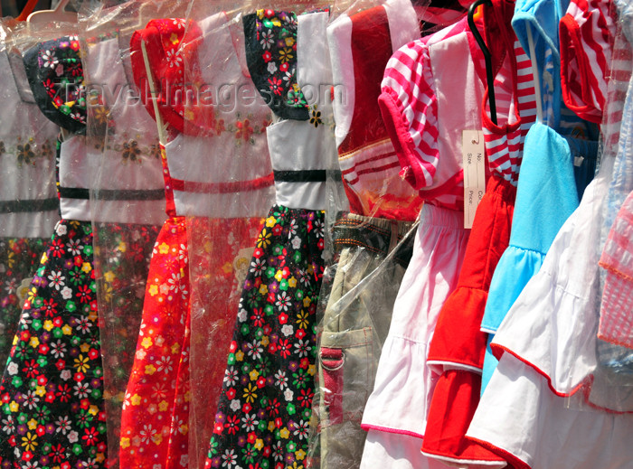 mayotte8: Mamoudzou, Grande-Terre / Mahore, Mayotte: girls' dresses at the market - photo by M.Torres - (c) Travel-Images.com - Stock Photography agency - Image Bank