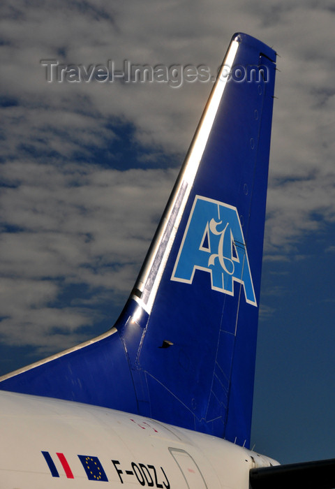 mayotte94: Pamandzi, Petite-Terre, Mayotte: Dzaoudzi Pamandzi International Airport - DZA - tail of an Air Austral aircraft - photo by M.Torres - (c) Travel-Images.com - Stock Photography agency - Image Bank