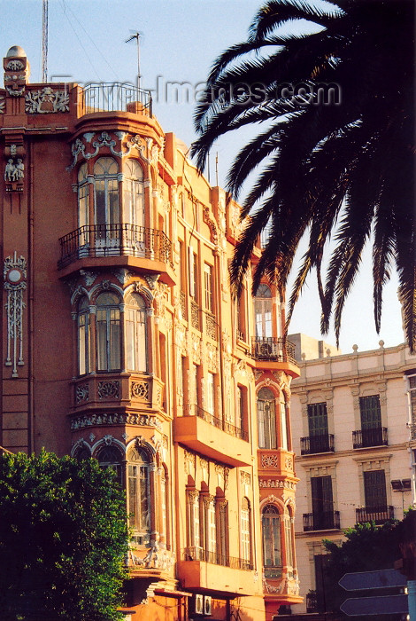 melilla58: Melilla, Spain: balcony at dawn - architect Enrique Nieto y Nieto / balcon - Arquitectura modernista - Avenida Juan Carlos, ex-Avenida del Generalisimo - photo by M.Torres - (c) Travel-Images.com - Stock Photography agency - Image Bank