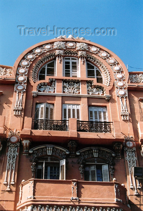 melilla8: Melilla: art deco balcony - architect Enrique Nieto y Nieto / veranda / balcon - modernismo - photo by M.Torres - (c) Travel-Images.com - Stock Photography agency - Image Bank